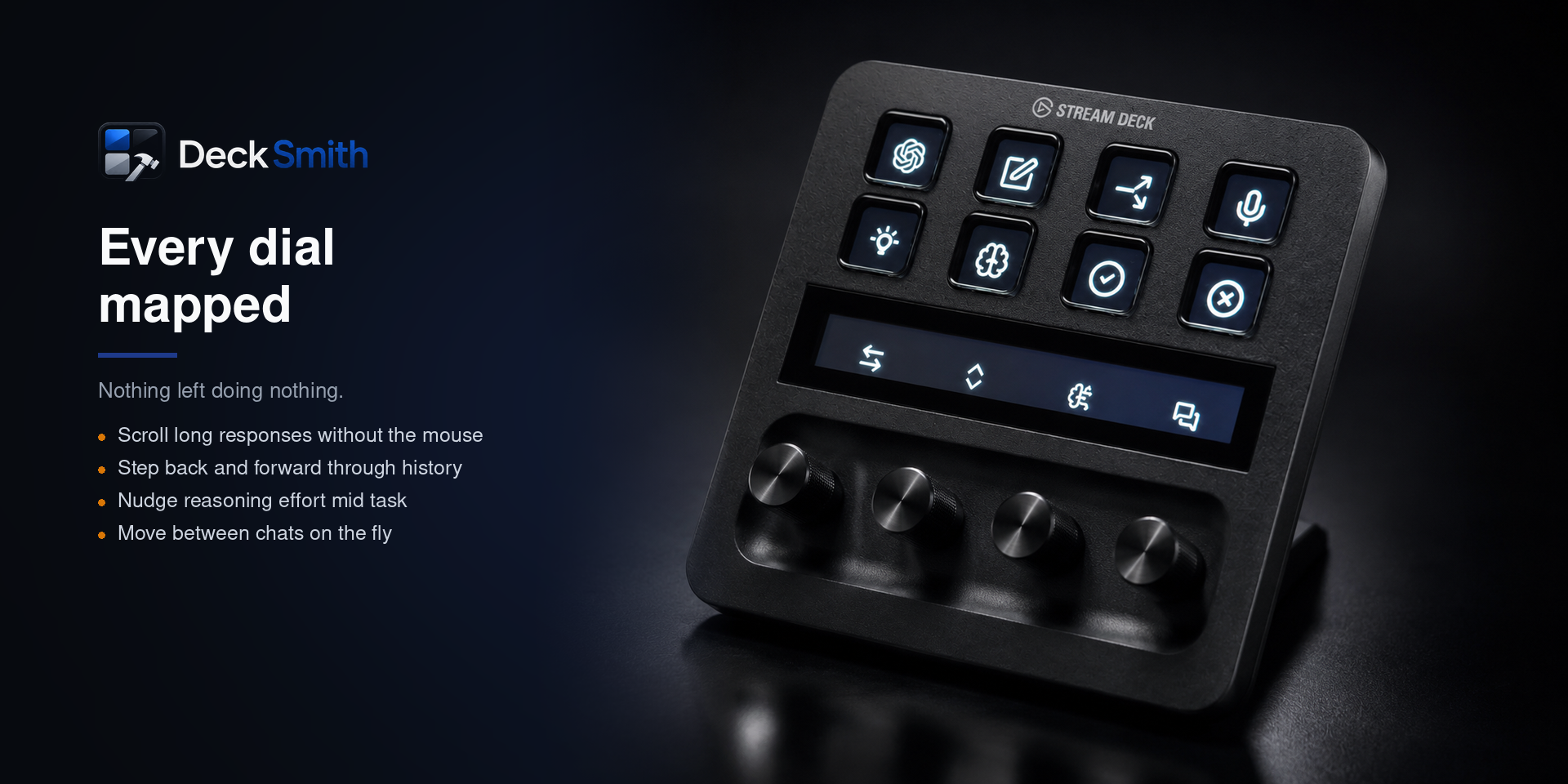 Stream Deck Plus with DeckSmith dial controls
